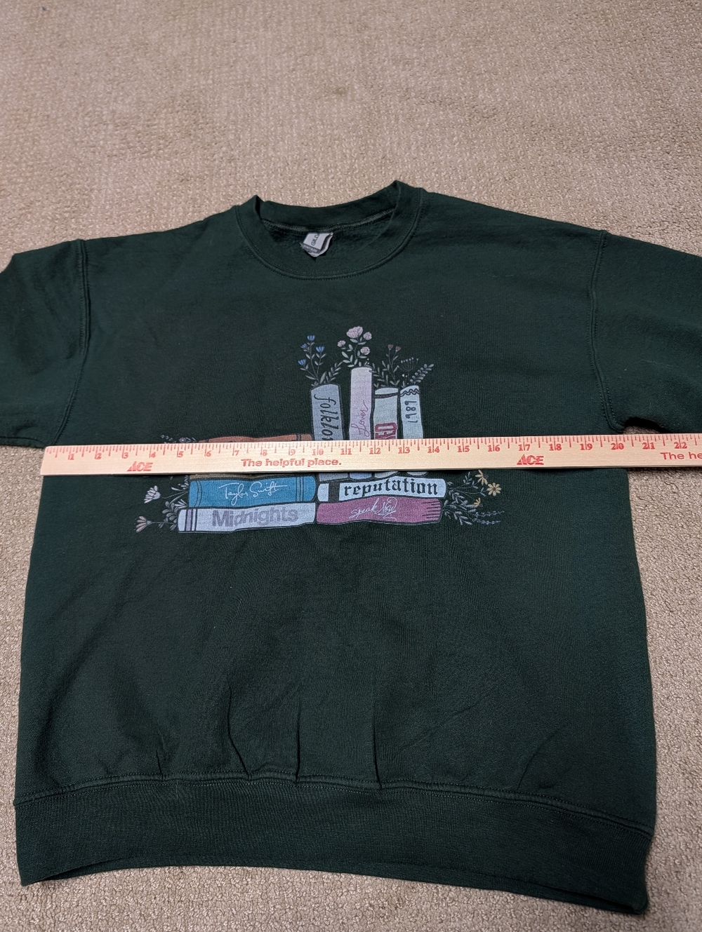 Taylor Swift Inspired Book Album Discography Dark Green Women's Sweatshirt M - Picture 6 of 8